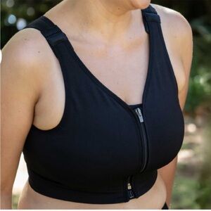 PRARIE WEAR post surgery compression zip front sports bra Hugger PRIMA M
